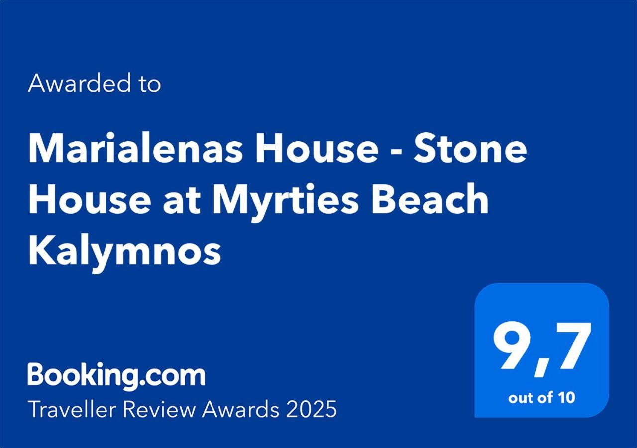 Marialenas House - Stone House At Myrties Beach Kalymnos Eksteriør bilde